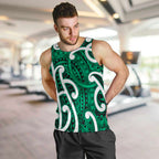 Aotearoa Maori Kowhaiwhai Men Tank Top Kakariki Puhoro and Patiki