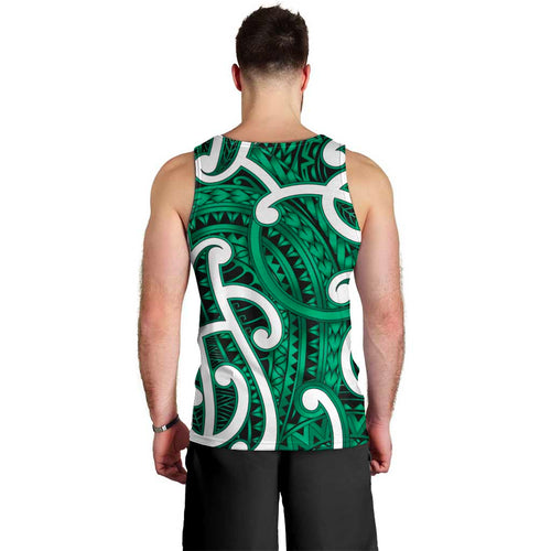 Aotearoa Maori Kowhaiwhai Men Tank Top Kakariki Puhoro and Patiki