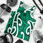 Aotearoa Maori Kowhaiwhai Men Tank Top Kakariki Puhoro and Patiki