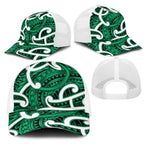 Aotearoa Maori Kowhaiwhai Mesh Trucker Cap Kakariki Puhoro and Patiki