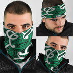 Aotearoa Maori Kowhaiwhai Neck Gaiter Kakariki Puhoro and Patiki
