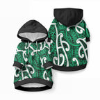 Aotearoa Maori Kowhaiwhai Pet Hoodie Kakariki Puhoro and Patiki