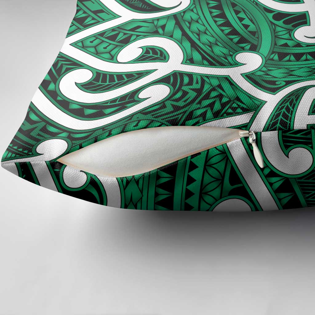 Aotearoa Maori Kowhaiwhai Pillow Cover Kakariki Puhoro and Patiki