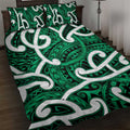 Aotearoa Maori Kowhaiwhai Quilt Bed Set Kakariki Puhoro and Patiki