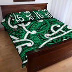 Aotearoa Maori Kowhaiwhai Quilt Bed Set Kakariki Puhoro and Patiki