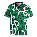 Aotearoa Maori Kowhaiwhai Rugby Jersey Kakariki Puhoro and Patiki