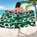 Aotearoa Maori Kowhaiwhai Sarong Kakariki Puhoro and Patiki