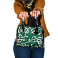 Aotearoa Maori Kowhaiwhai Shoulder Handbag Kakariki Puhoro and Patiki