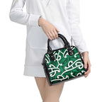 Aotearoa Maori Kowhaiwhai Shoulder Handbag Kakariki Puhoro and Patiki
