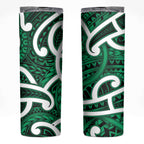 Aotearoa Maori Kowhaiwhai Skinny Tumbler Kakariki Puhoro and Patiki