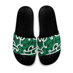 Aotearoa Maori Kowhaiwhai Slide Sandals Kakariki Puhoro and Patiki