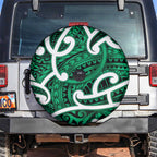 Aotearoa Maori Kowhaiwhai Spare Tire Cover Kakariki Puhoro and Patiki