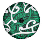 Aotearoa Maori Kowhaiwhai Spare Tire Cover Kakariki Puhoro and Patiki