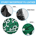 Aotearoa Maori Kowhaiwhai Spare Tire Cover Kakariki Puhoro and Patiki