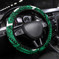 Aotearoa Maori Kowhaiwhai Steering Wheel Cover Kakariki Puhoro and Patiki