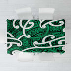 Aotearoa Maori Kowhaiwhai Tablecloth Kakariki Puhoro and Patiki