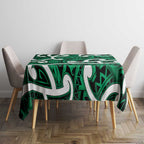 Aotearoa Maori Kowhaiwhai Tablecloth Kakariki Puhoro and Patiki