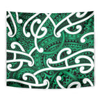 Aotearoa Maori Kowhaiwhai Tapestry Kakariki Puhoro and Patiki