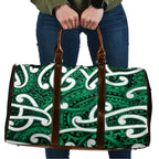 Aotearoa Maori Kowhaiwhai Travel Bag Kakariki Puhoro and Patiki