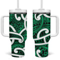 Aotearoa Maori Kowhaiwhai Tumbler With Handle Kakariki Puhoro and Patiki