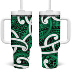 Aotearoa Maori Kowhaiwhai Tumbler With Handle Kakariki Puhoro and Patiki