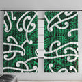 Aotearoa Maori Kowhaiwhai Window Curtain Kakariki Puhoro and Patiki