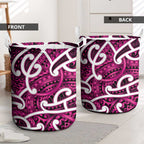 Aotearoa Maori Kowhaiwhai Laundry Basket Mawhero Puhoro and Patiki