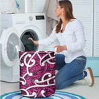 Aotearoa Maori Kowhaiwhai Laundry Basket Mawhero Puhoro and Patiki