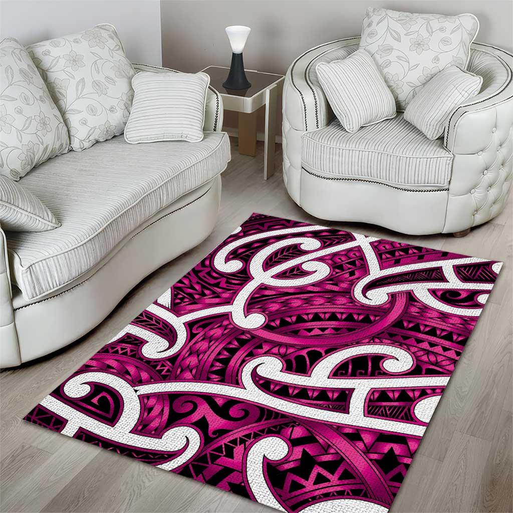 Aotearoa Maori Kowhaiwhai Area Rug Mawhero Puhoro and Patiki