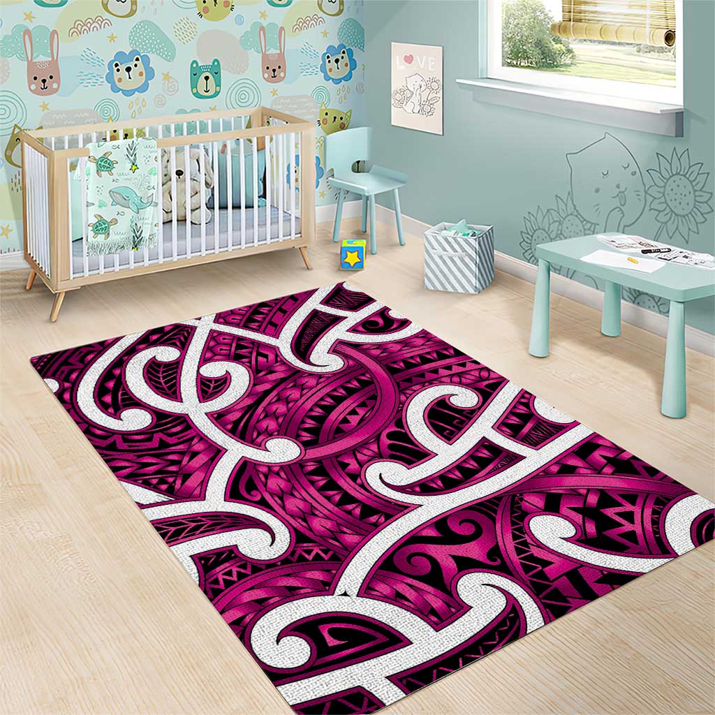 Aotearoa Maori Kowhaiwhai Area Rug Mawhero Puhoro and Patiki