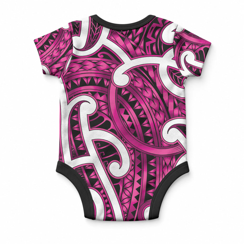Aotearoa Maori Kowhaiwhai Baby Onesie Mawhero Puhoro and Patiki
