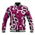 Aotearoa Maori Kowhaiwhai Baseball Jacket Mawhero Puhoro and Patiki