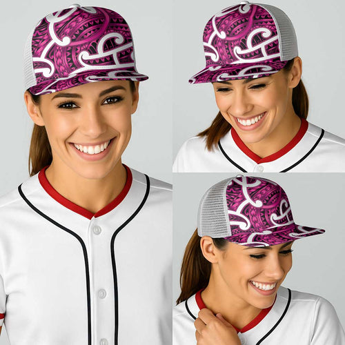 Aotearoa Maori Kowhaiwhai Baseball Net Cap Mawhero Puhoro and Patiki