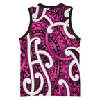 Aotearoa Maori Kowhaiwhai Basketball Jersey Mawhero Puhoro and Patiki