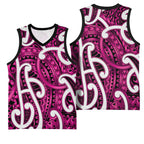 Aotearoa Maori Kowhaiwhai Basketball Jersey Mawhero Puhoro and Patiki