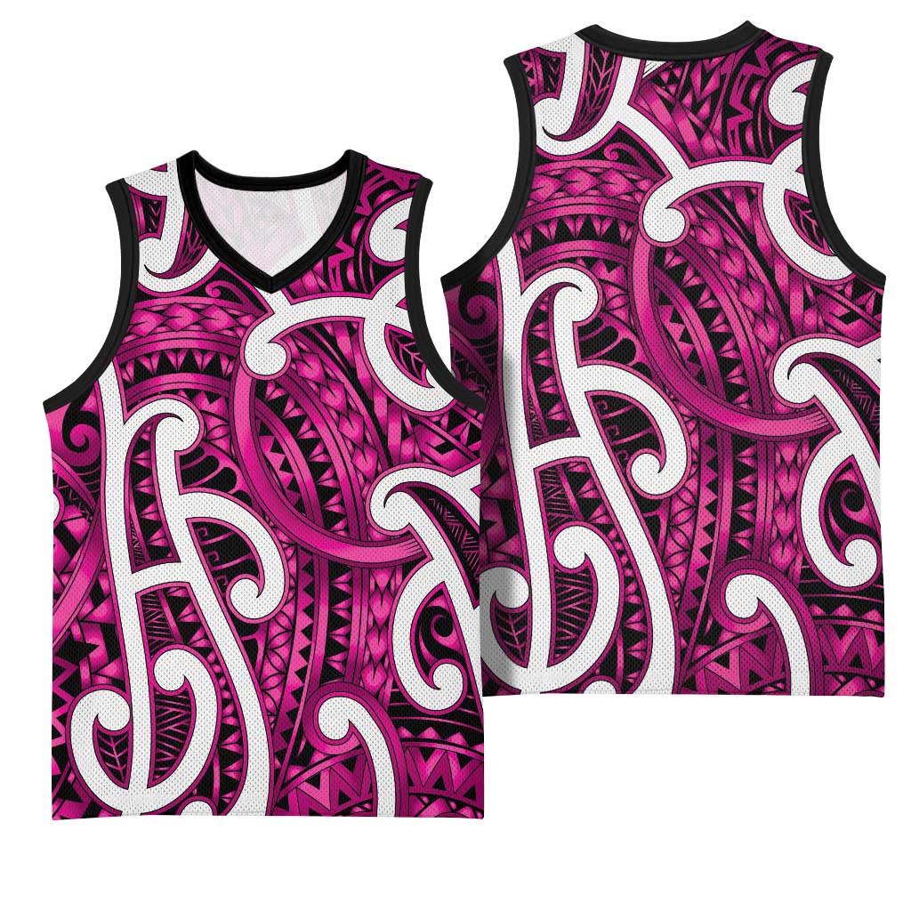 Aotearoa Maori Kowhaiwhai Basketball Jersey Mawhero Puhoro and Patiki