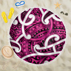 Aotearoa Maori Kowhaiwhai Beach Blanket Mawhero Puhoro and Patiki