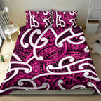 Aotearoa Maori Kowhaiwhai Bedding Set Mawhero Puhoro and Patiki
