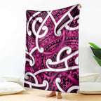Aotearoa Maori Kowhaiwhai Blanket Mawhero Puhoro and Patiki