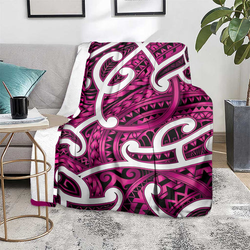 Aotearoa Maori Kowhaiwhai Blanket Mawhero Puhoro and Patiki