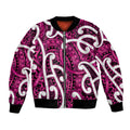 Aotearoa Maori Kowhaiwhai Bomber Jacket Mawhero Puhoro and Patiki