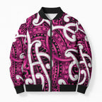 Aotearoa Maori Kowhaiwhai Bomber Puffer Jacket Mawhero Puhoro and Patiki