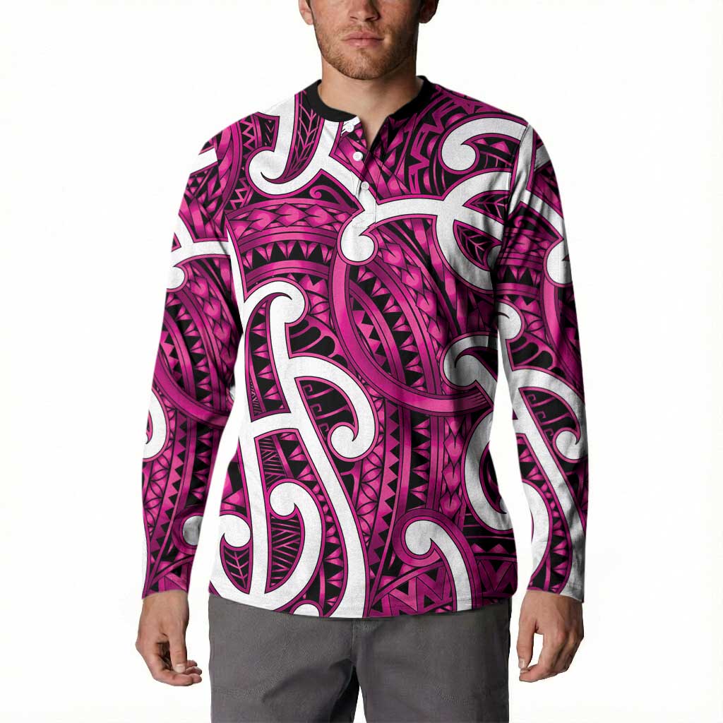 Aotearoa Maori Kowhaiwhai Button Sweatshirt Mawhero Puhoro and Patiki