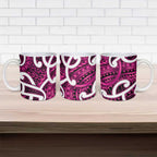 Aotearoa Maori Kowhaiwhai Ceramic Mug Mawhero Puhoro and Patiki