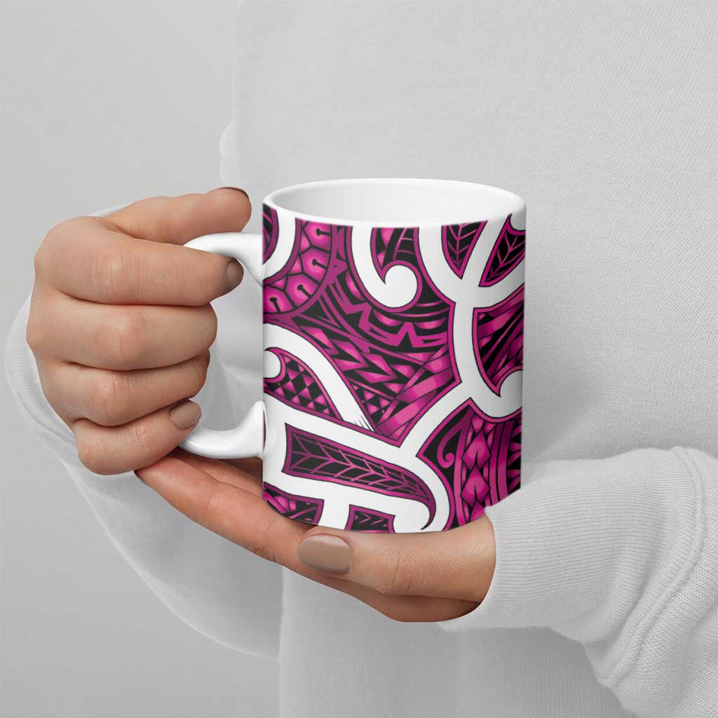 Aotearoa Maori Kowhaiwhai Ceramic Mug Mawhero Puhoro and Patiki