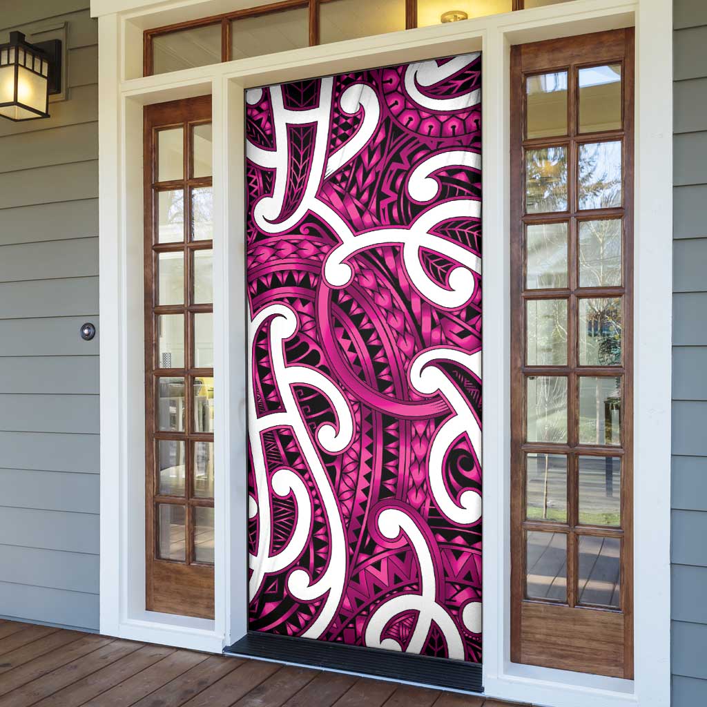 Aotearoa Maori Kowhaiwhai Door Cover Mawhero Puhoro and Patiki