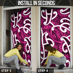 Aotearoa Maori Kowhaiwhai Door Cover Mawhero Puhoro and Patiki