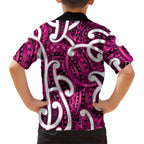 Aotearoa Maori Kowhaiwhai Family Matching Puletasi and Hawaiian Shirt Mawhero Puhoro and Patiki