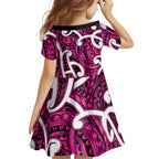 Aotearoa Maori Kowhaiwhai Family Matching Summer Maxi Dress and Hawaiian Shirt Mawhero Puhoro and Patiki