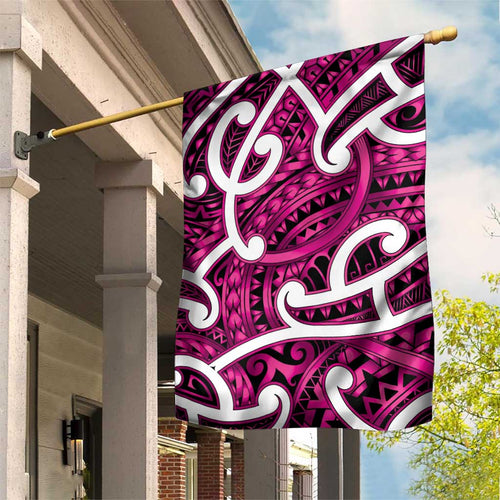 Aotearoa Maori Kowhaiwhai Garden Flag Mawhero Puhoro and Patiki